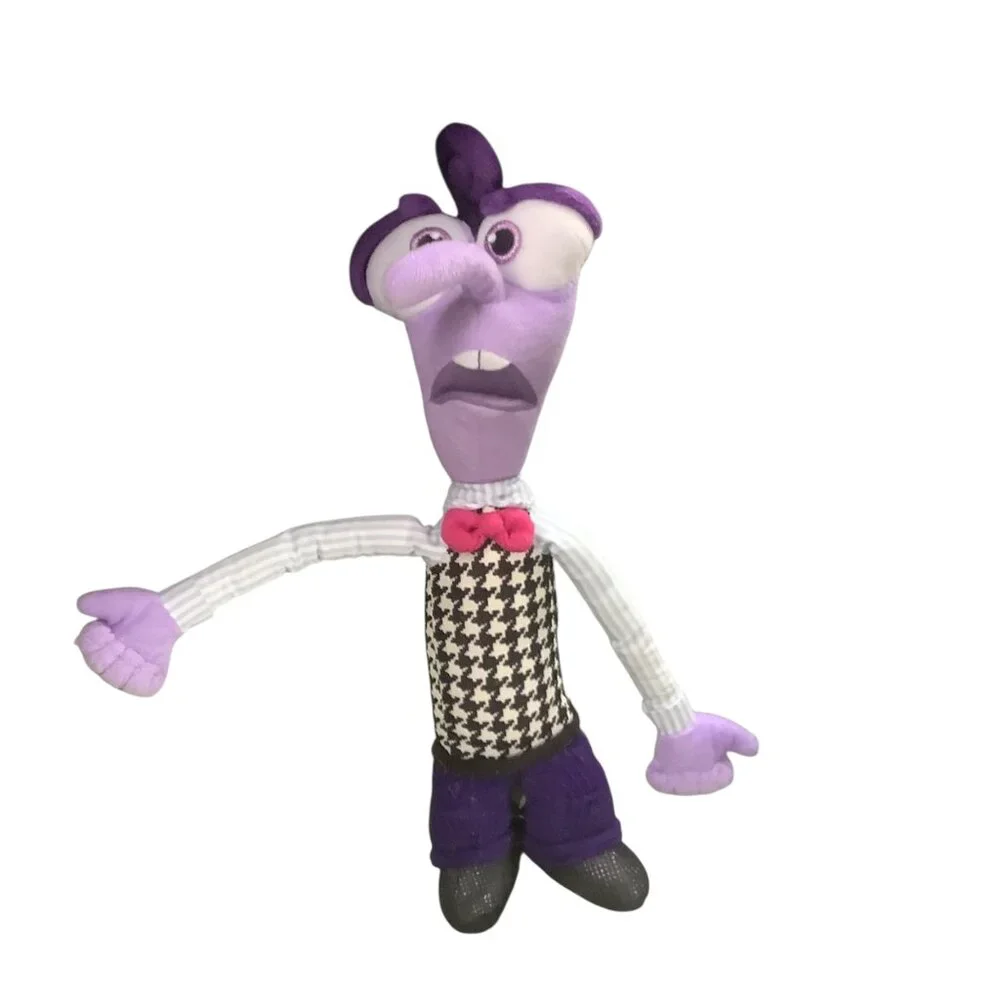 Disney Pixar‎ Inside Out Fear Plush Toy 12” Purple Houndstooth Outfit Soft Doll